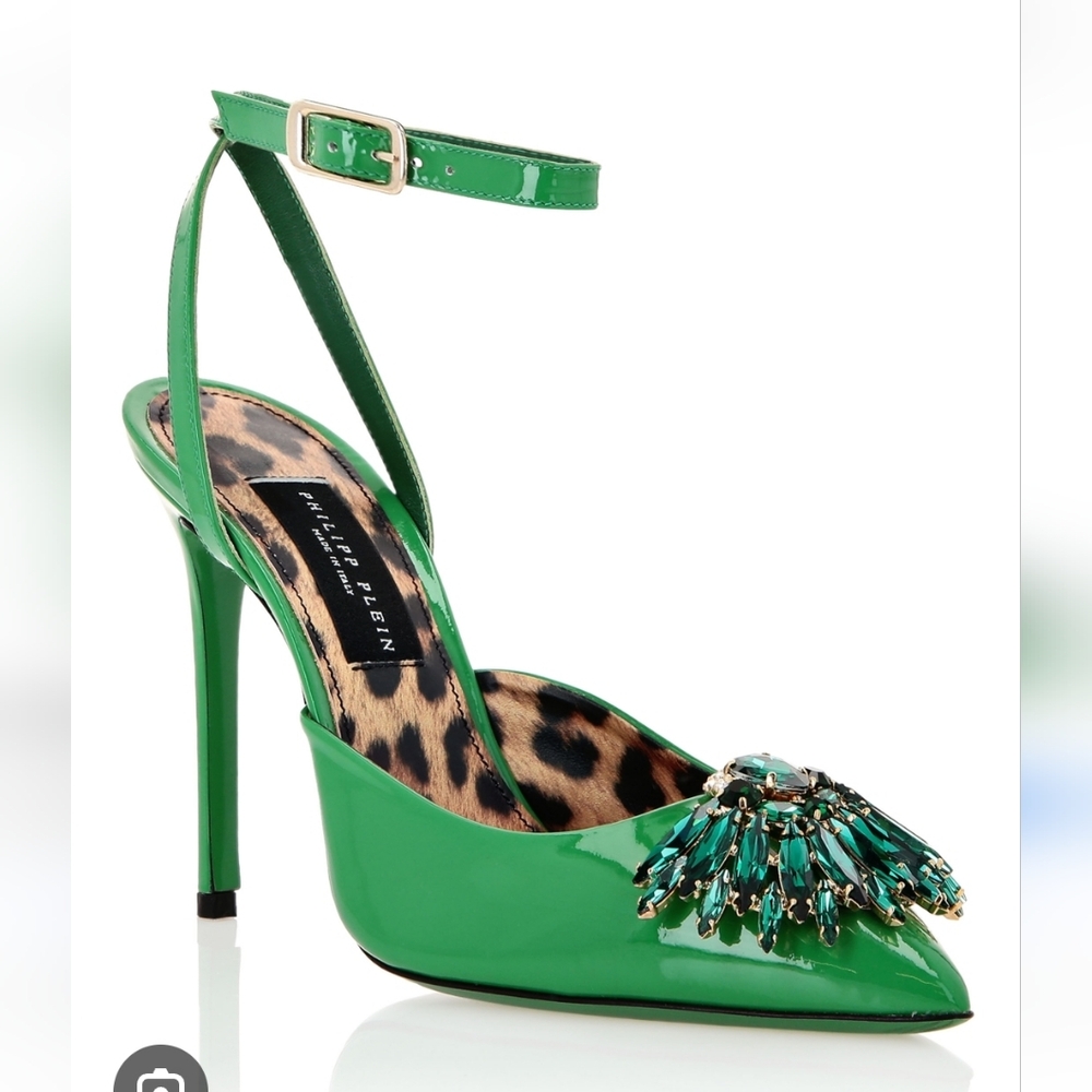 Philipp Plein Broche Slingback Jewel Heels 36 Size 6
